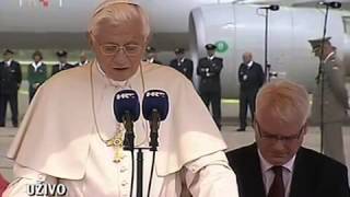 Papa Benedikt XVI u Hrvatskoj 1dio  Zračna luka Zagrebdolazak 4 lipnja 2011 [upl. by Anivad]