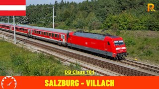 Cab ride Salzburg  Villach Hbf Austria  train drivers view in 4K [upl. by Sikata]