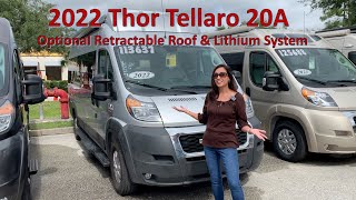 MSRP 113569  Tour the 2022 Thor Tellaro 20A with the Optional Retractable Roof amp Lithium Package [upl. by Stavros]