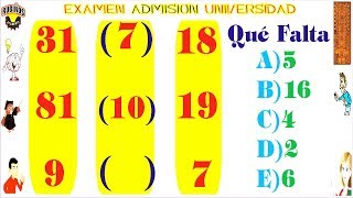 Examen Admisión a la Universidad Villareal Analogías Numéricas Solucionario UNFV [upl. by Eidoow]