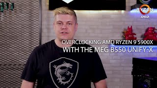 MSI ProCast 35  Overclock the AMD Ryzen 9 5900X to Allcore 46GHz With the MEG B550 UNIFYX  MSI [upl. by Everick738]