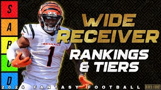 Top 36 Wide Receiver Rankings amp Tiers  2024 Fantasy Football [upl. by Enirbas]