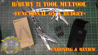 BBury 21 tool Multitool  Functional on a budget  Unboxing amp Review [upl. by Assehc110]