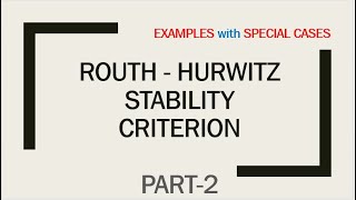 Routh Hurwitz Stability Criterion with Special Cases  Part 2  Control Systems  UrduHindi Lecture [upl. by Sergei528]