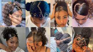 😍💖Cute and Easy Natural Curly hairstyles pt2🦋✨ [upl. by Loziram]