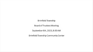 Brimfield Township Board of Trustees Regular Meeting  9623 [upl. by Yednarb]