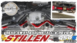 Infiniti Q50 Hybrid Stillen Rear Sway bar Install amp Review [upl. by Eisso]