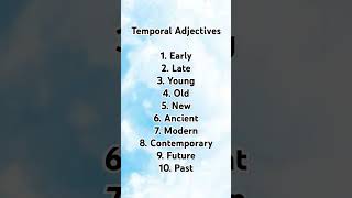 Temporal adjectives adjectives in english grammar english adjective education grammar learn [upl. by Ellegna]