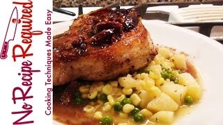 Pork Chops with Vegetable Succotash  NoRecipeRequiredcom [upl. by Tteltrab]