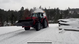 snowclearing with Massey Ferguson 5711 [upl. by Ahcim]