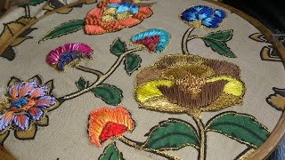 Hand embroidery designs How to embroidery on kalamkari fabric [upl. by Violetta]