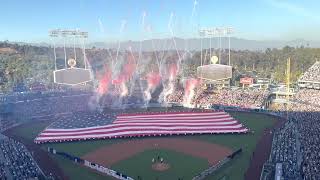 Brad Paisley 🫡🇺🇸 the National Anthem 🇺🇸 Dodgers Stadium 📍 World Series 🏆 dodgers [upl. by Gratiana243]