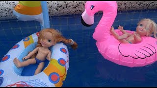 Elsa and Anna toddlers water adventure with Moana boats jet ski and floaties [upl. by Boleyn401]