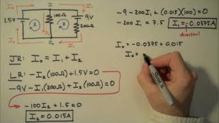 How to Solve a Kirchhoffs Rules Problem  Simple Example [upl. by Ardnuassak]