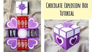 Birthday Explosion BoxHow to make Explosion BoxChocolate Explosion BoxExplosion Box tutorialGift [upl. by Irem419]