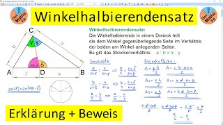 Winkelhalbierendensatz  Erklärung  Beweis [upl. by Ennovad296]