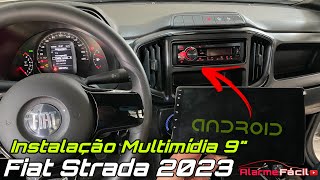 Instalação Multimídia 9” Fiat Strada 2023 ✅ [upl. by Soutor]