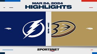 NHL Highlights  Lightning vs Ducks  March 24 2024 [upl. by Notyalc]