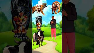 Tiger vs Panther vs Cow jyotivfx funny shorts [upl. by Hyo]