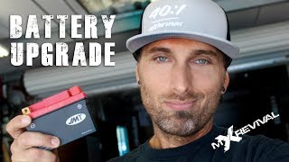 HOW TO  KTM 350SXF Battery Upgrade 250sxf  450sxf 2016  2017 Models  BETTER STARTING [upl. by Veedis]