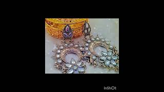 Oxidized earringjewellery100rsaffordableviral reel utube best videokashmirfashionlatest [upl. by Aneerb81]