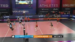 AU Pro Volleyball Game 1 Morgan Hentz Dig [upl. by Airdnat318]