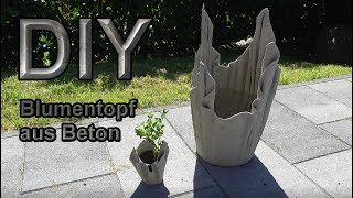 Blumenkübel aus betongetränten Tüchern selber machen – DIY Pflanzkübel kreativ mit Beton gießen [upl. by Salisbarry]