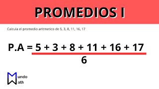 Promedios I  Aritmética Parte 1 [upl. by Sikko591]