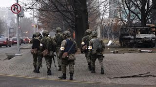 Soldiers patrol Almaty on day of mourning following unrest in Kazakhstan  AFP [upl. by Erodoeht834]