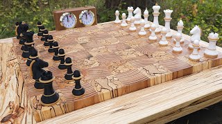 Spalted Wood Chess Board [upl. by Goeselt]