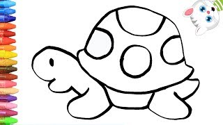 Pagina di colorazione Tartaruga Turtle 🐢  Come disegnare e colora per i bambini [upl. by Aitret]