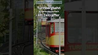 Turmbergbahn im Zeitraffer bahn train seilbahn karlsruhe [upl. by Nosnarb]