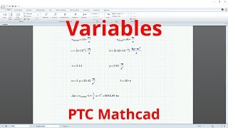 Mathcad Prime  Variables [upl. by Robinetta]