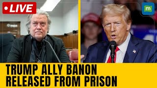 LIVE  Trump Latest News  Trump Ally Steve Bannon Released After Serving 4 Months In Prison  N18G [upl. by Gnal]