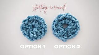 How to Crochet in the Round Starting Methods Magic Ring Chain Method [upl. by Thagard76]