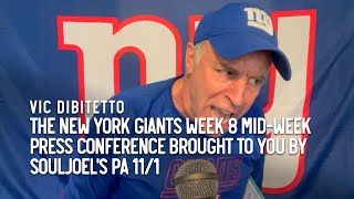 The New York Giants Week 8 MidWeek Press Conference brought to you by SoulJoels PA 111 [upl. by Olnek]