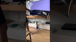 Woman Accidentally Peels of TV Screen kumalashstudio690 [upl. by Yedoc]