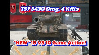 Wot Blitz quotNEWquot 10 VS 10 Game Mode Action T57 5430 Dmg in 4K wotb WoT Blitz [upl. by Naujaj563]