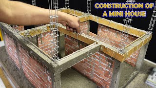 ¿Cómo construir una casa paso a paso desde la cimentación MINIATURE HOUSE WITH REAL MATERIALS [upl. by Aiceila315]