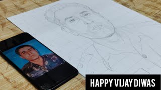 How To Draw Vikram Batra paramveer chakra Outline Drawing Vikram Batra Vijay Diwas hero Vikram Batra [upl. by Siusan572]