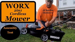 Worx Cordless 2 in 1 Cordless Mower 40V MAX Assembly Test and review [upl. by Setiram]