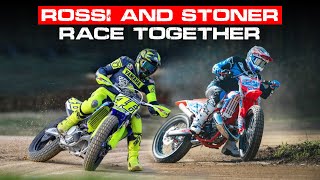 Valentino Rossi And Casey Stoner Race Together At VR46 Ranch [upl. by Ociram]