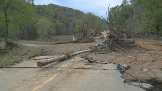 Homes roads completely destroyed in Ashe County NC by Hurricane Helene [upl. by Etnom903]