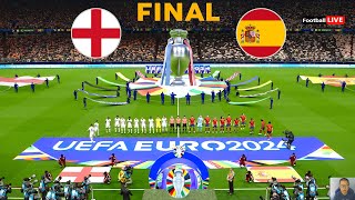 ENGLAND vs SPAIN  Final UEFA Euro 2024  Full Match All Goals  Realistic PES Gameplay [upl. by Yeleek]