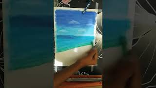 Easy Seascape Drawing oil pastel🌊 [upl. by Odranreb]