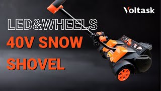 Unboxing Voltask 40V SS40A LED and Wheels Equipped Cordless Snow Shovel [upl. by Stubbs742]