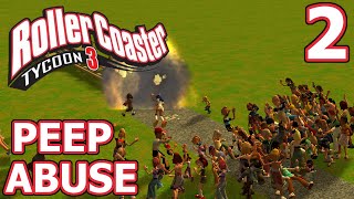 Peep Abuse RollerCoaster Tycoon 3  Part 2  PEEP TIDAL WAVE [upl. by Tnirb]