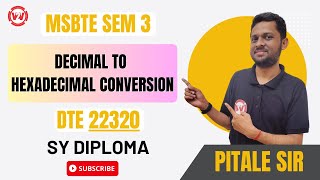 Decimal to Hexadecimal Conversion  SY Diploma  SEM 3 DTM  DTE [upl. by Anileuqcaj]