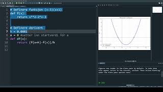 R1  Numerisk derivasjon i Python finne bunnpunkt [upl. by Whetstone]