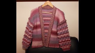 Cardigan tricotat Raspberry  A TREIA PARTE [upl. by Hersch]